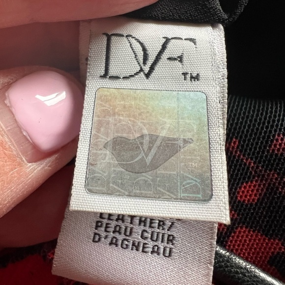 Diane von Furstenburg Vamp red black lace maxi sheer inset dress 8 whimsigoth - Picture 7 of 15